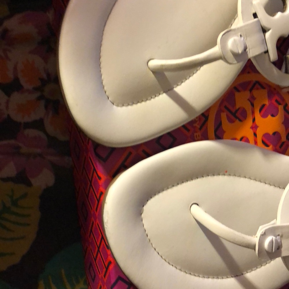 Tory Burch white miller sandals